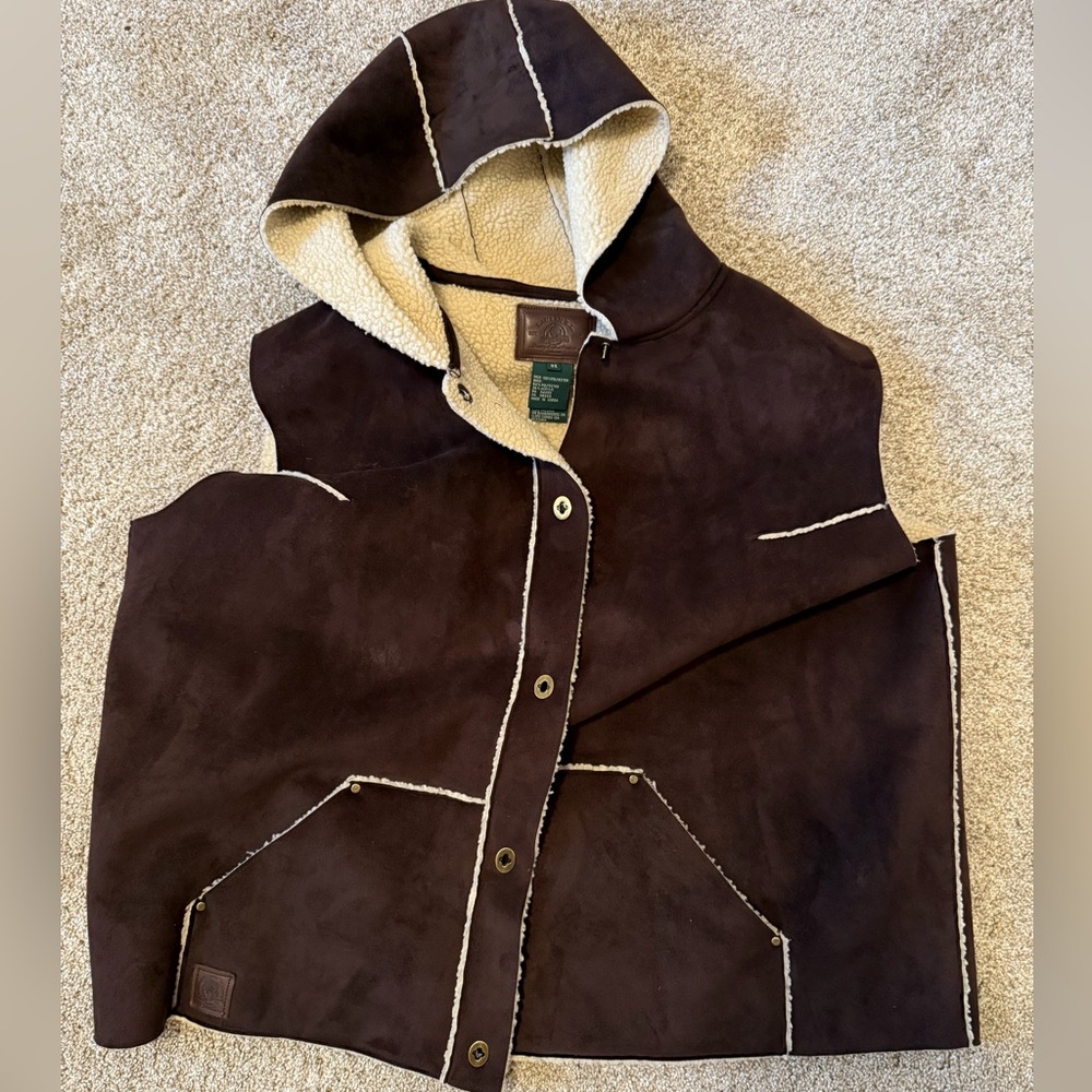 Lauren Ralph Lauren Brown Vest with Cream Lining